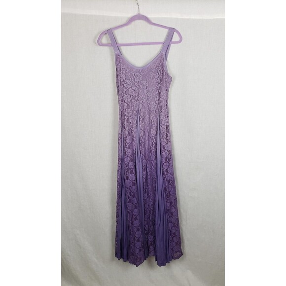 Indigo Thread Co Maxi XS Dress Purple Lace Panel Ombre Whimsigoth Fairy Ethereal - Picture 1 of 8